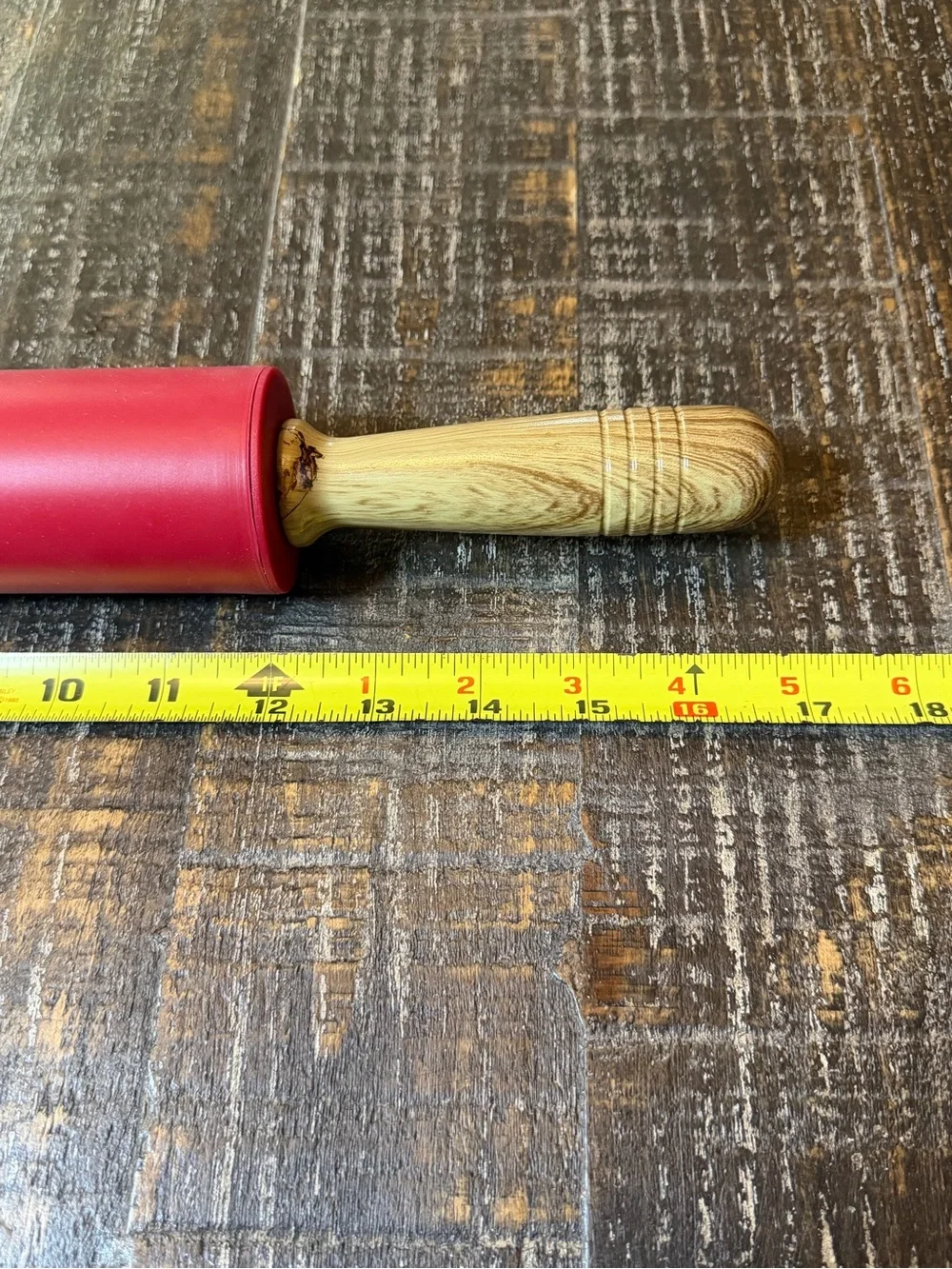 Red Silicone Rolling Pin with Wooden Handles - Home Accents